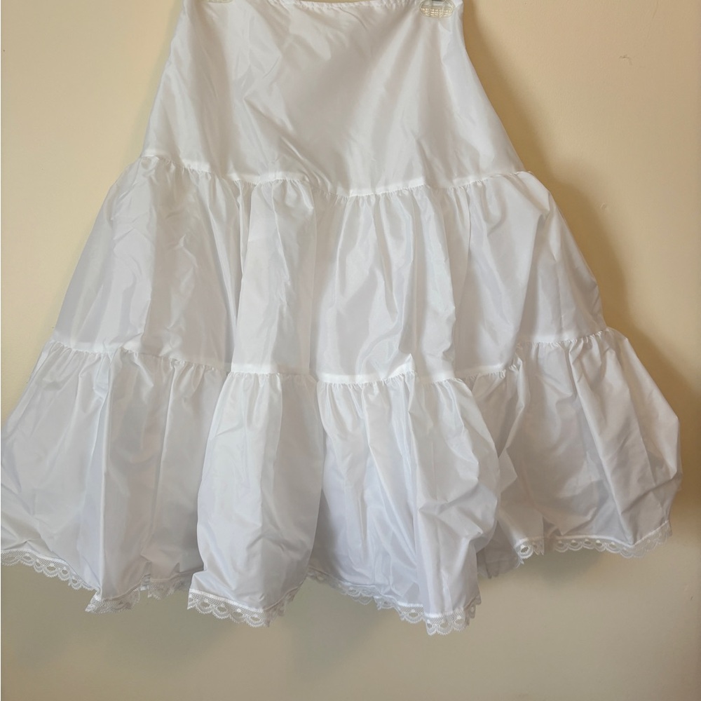 White Tiered Crinoline for Tea Length Dress